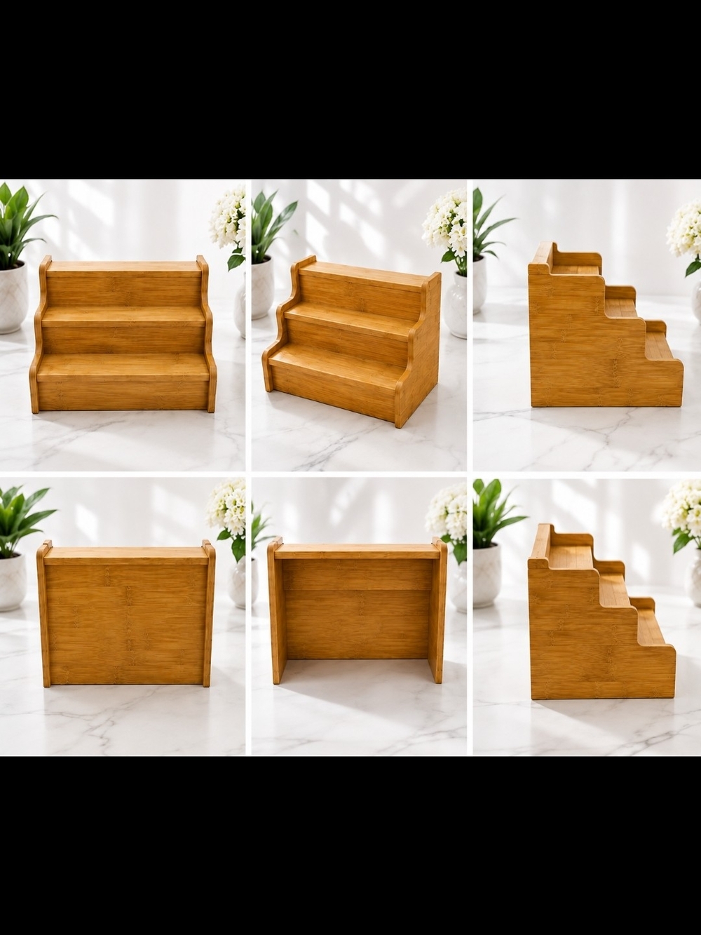 Bamboo 3-Tier Display Shelf Organizer | Countertop Storage